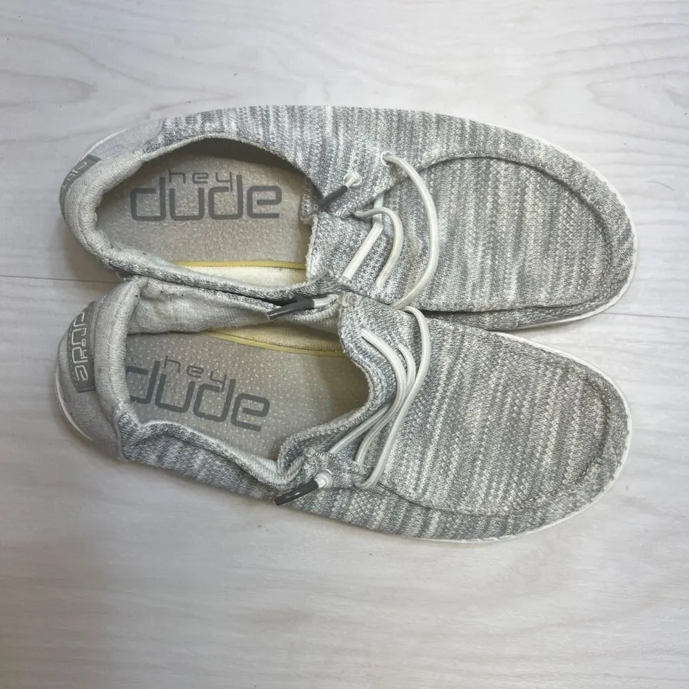 Hey Dude Wendy Sox Slip On Shoes Comfy Glacier‎ Grey Womens Size 7